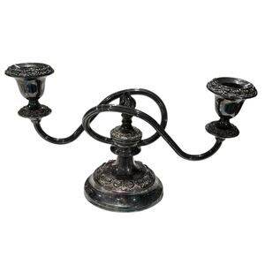 Vintage Ianthe of England Silver Plated Two Arm Candelabra for Candlesticks